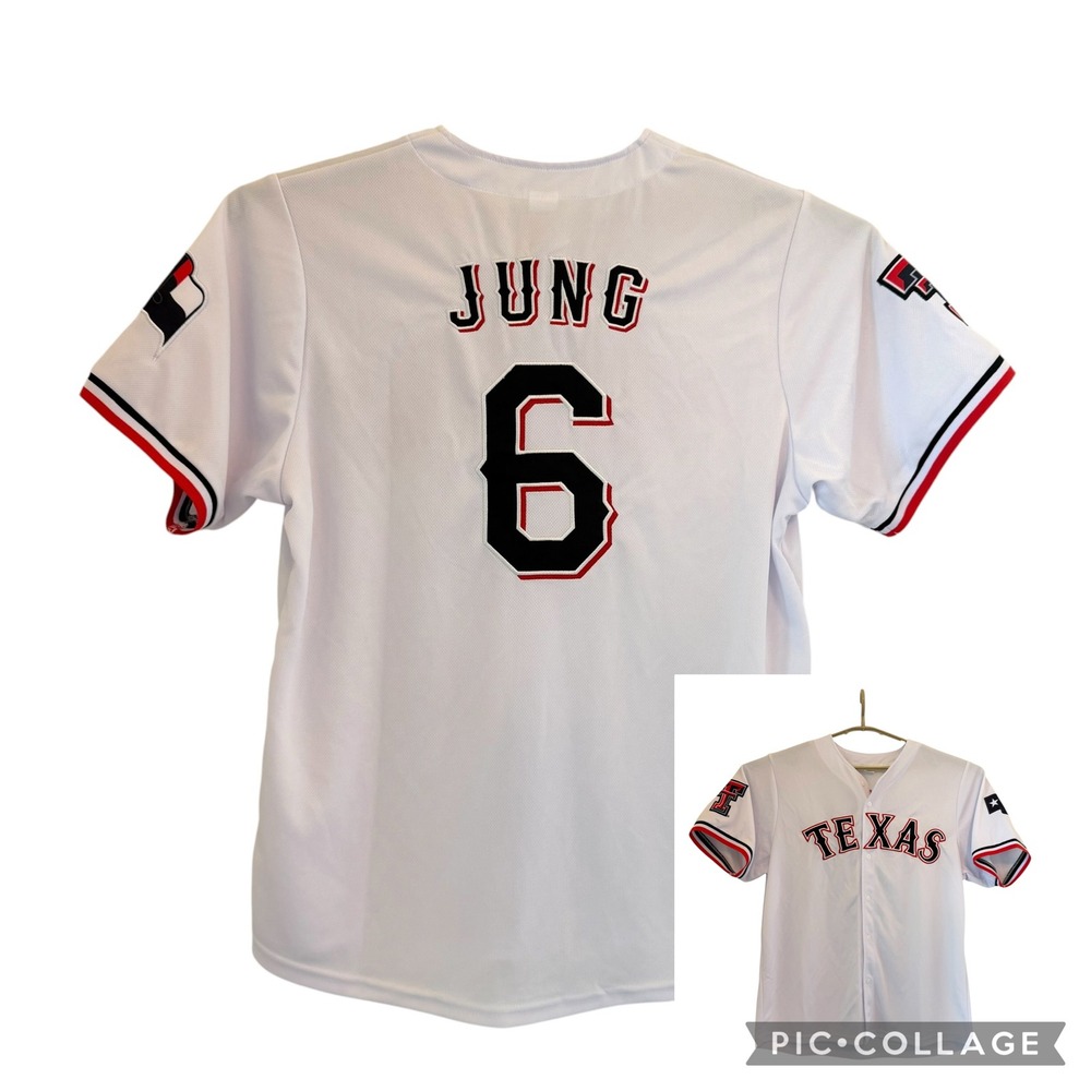 Texas Rangers Texas Tech Red Raiders Josh Jung 6 Baseball Jersey Large White
